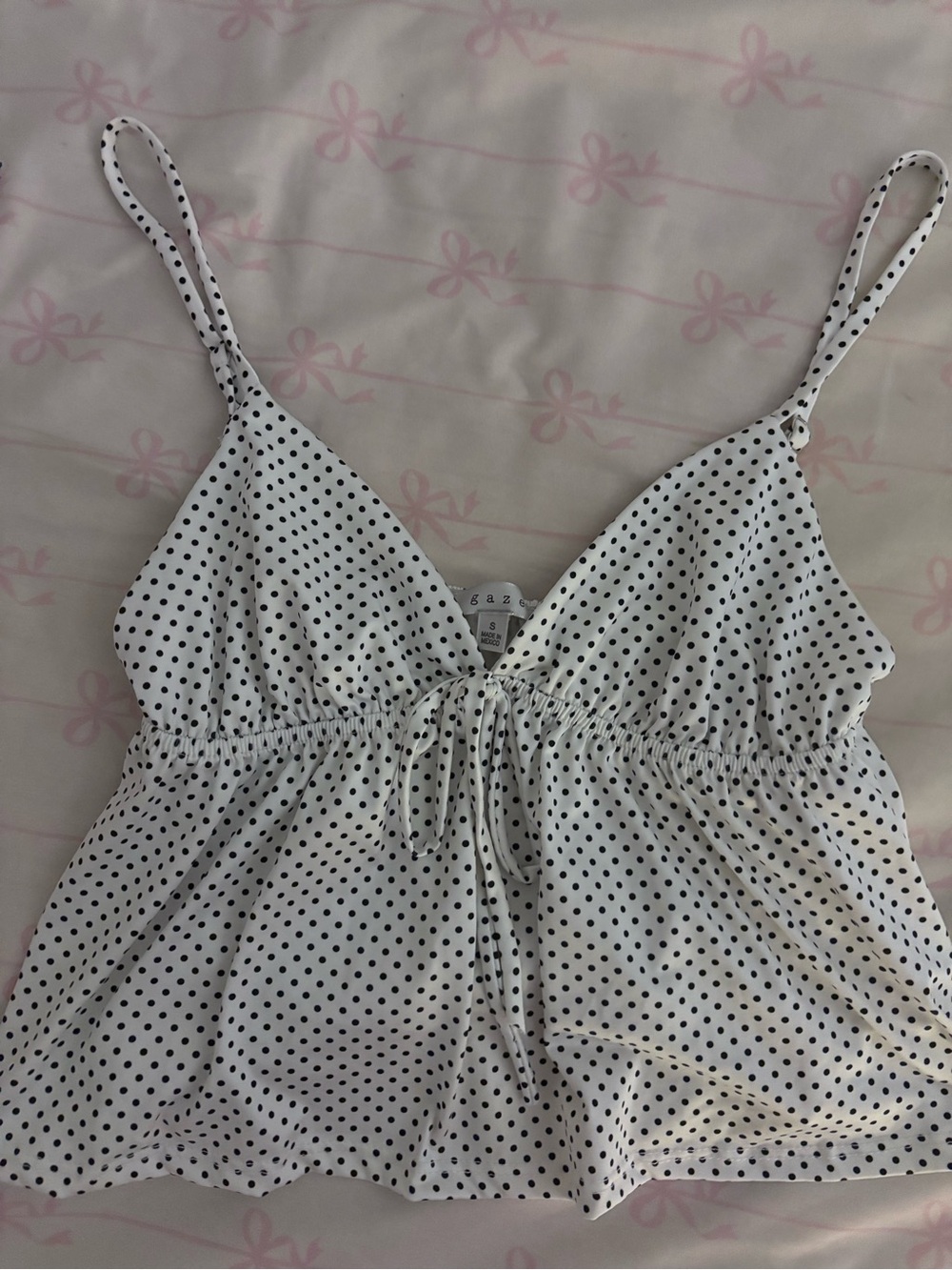Brandy Melville White Polka Dot Cami Top